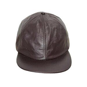 Capas NY Genuine Leather Brown Baseball Cap XL